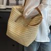 Соломенная сумка большой вместимости Женская новая сумка через плечо для поездок на работу Пляжная сумка для морского отдыха Плетеная соломенная сумка-тоут для женщин