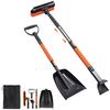 OnceMu Многофункциональная снежная щетка и снежная лопата Регулируемая длина Рукоятка из пеноматериала ЭВА для холода Легкая и компактная Включает хранение Идеально для и