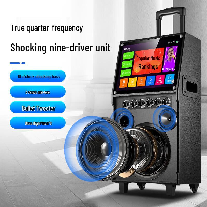 HANDUNYOUST-1501 Portable Karaoke Speaker System with Display