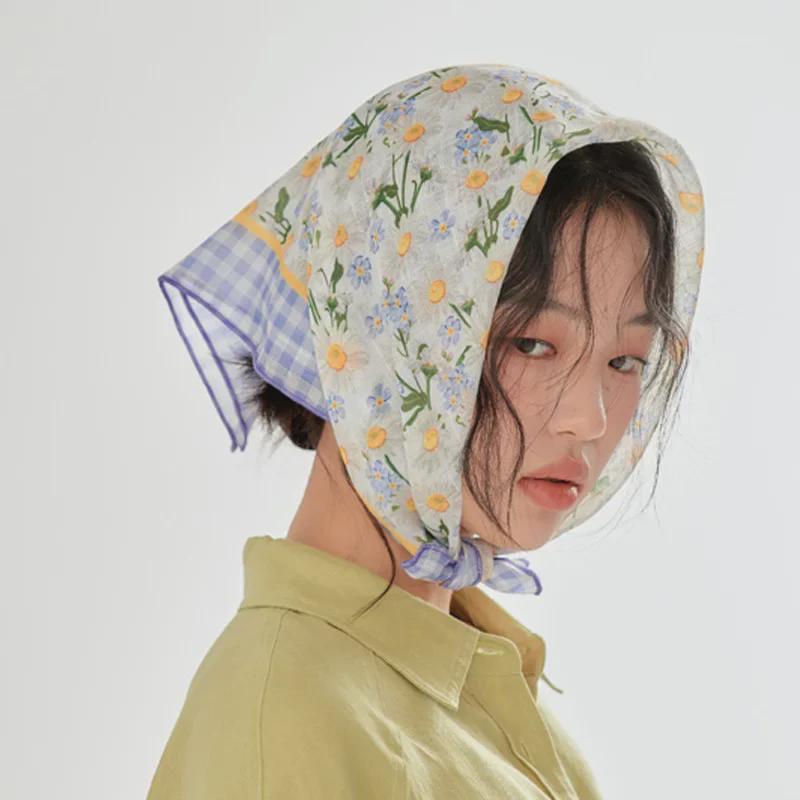 Women's Cotton Silk Scarf - Versatile Korean Style for Spring, Summer, and Autumn