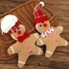 1/2Pcs Christmas Gingerbread Man Doll Plush Stuffed Doll Toy Gingerbread Pendant Christmas Tree Hanging Decorations for Fireplace Display