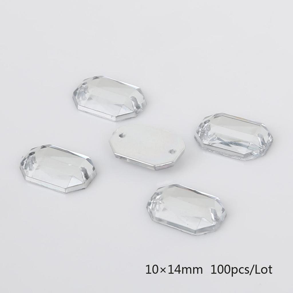 100 шт./пакет, стразы для шитья с плоской задней частью, пришивные кристаллы, камни, акриловые бусины, стразы для рукоделия, украшения для скрапбукинга