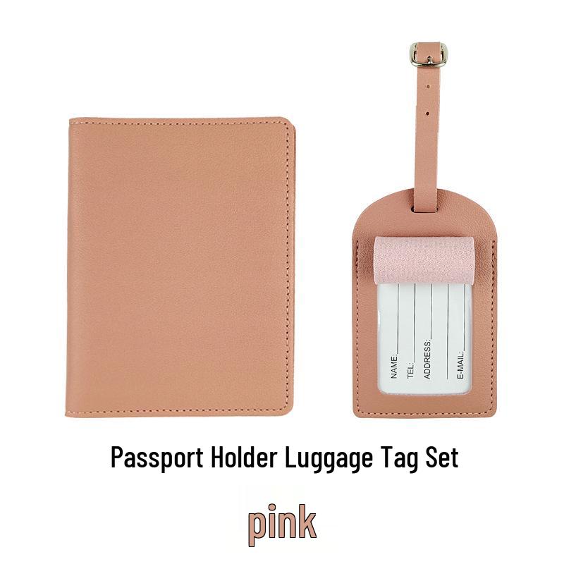 Набор из настраиваемой обложки для паспорта из ПУ кожи и багажной бирки с бумажной карточкой
