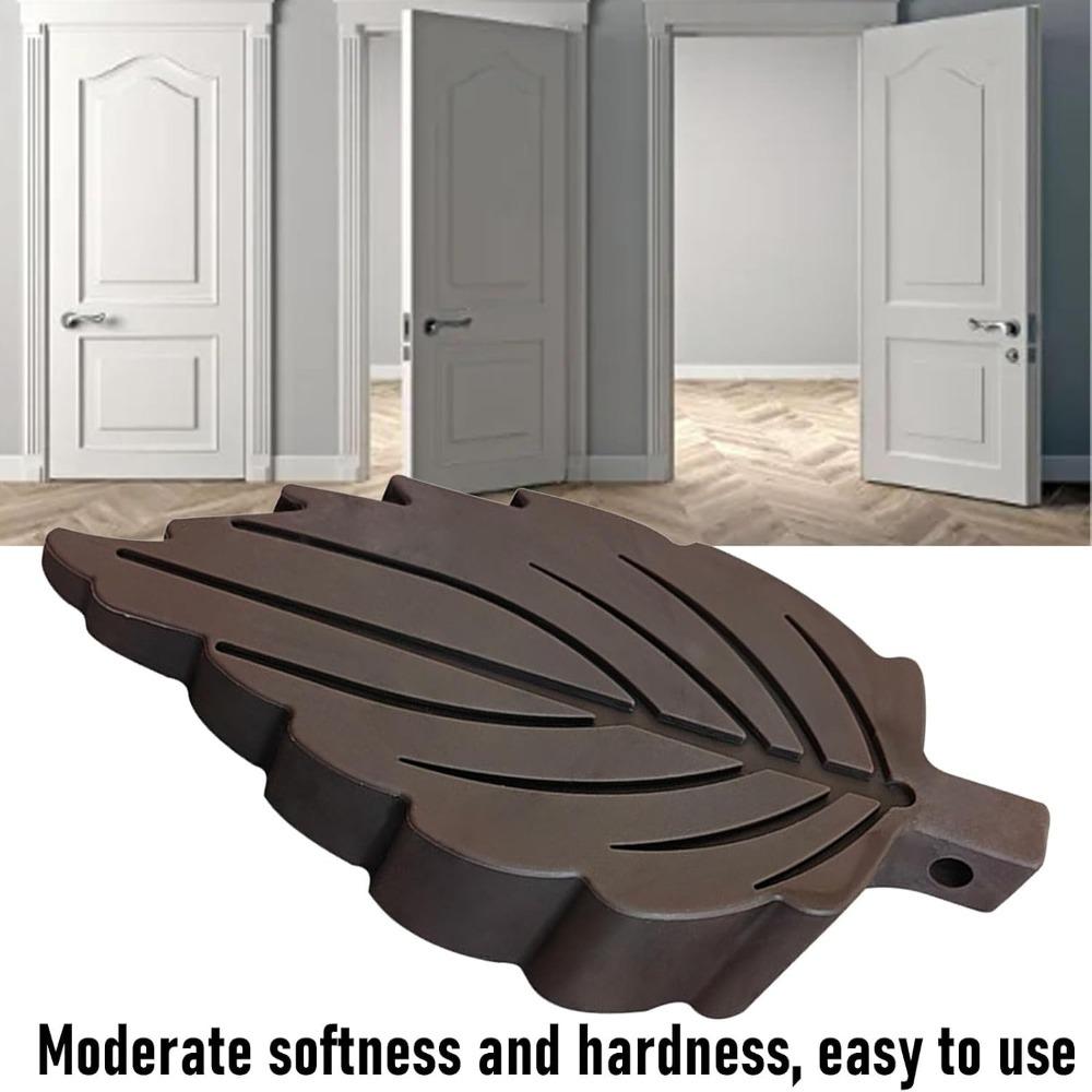 2 Pcs 3.62x1.77x0.79in Door Wedge Stopper TPR Leaf Shape Stopper Under Draft Stopper for Home Use