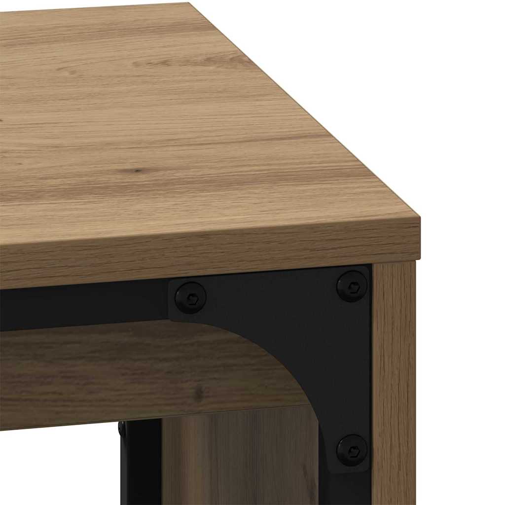Nesting Coffee Table Set 3 pcs Artisan Oak Wood Based Material