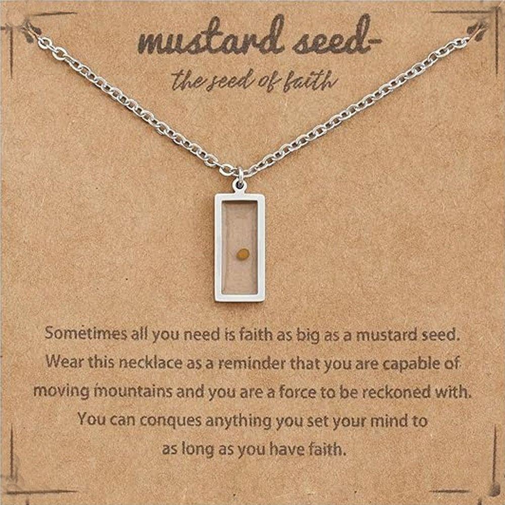 Серебряное ожерелье с семенами горчицы, христианское подарочное ожерелье-цепочка, новое ожерелье с подвеской