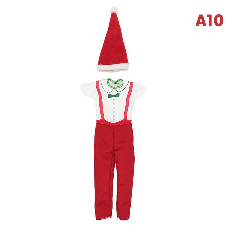 1Set Christmas Dress Outfit Dress Hats For 11 Inch 30cm Doll Fashion Clothes Doll Accessories