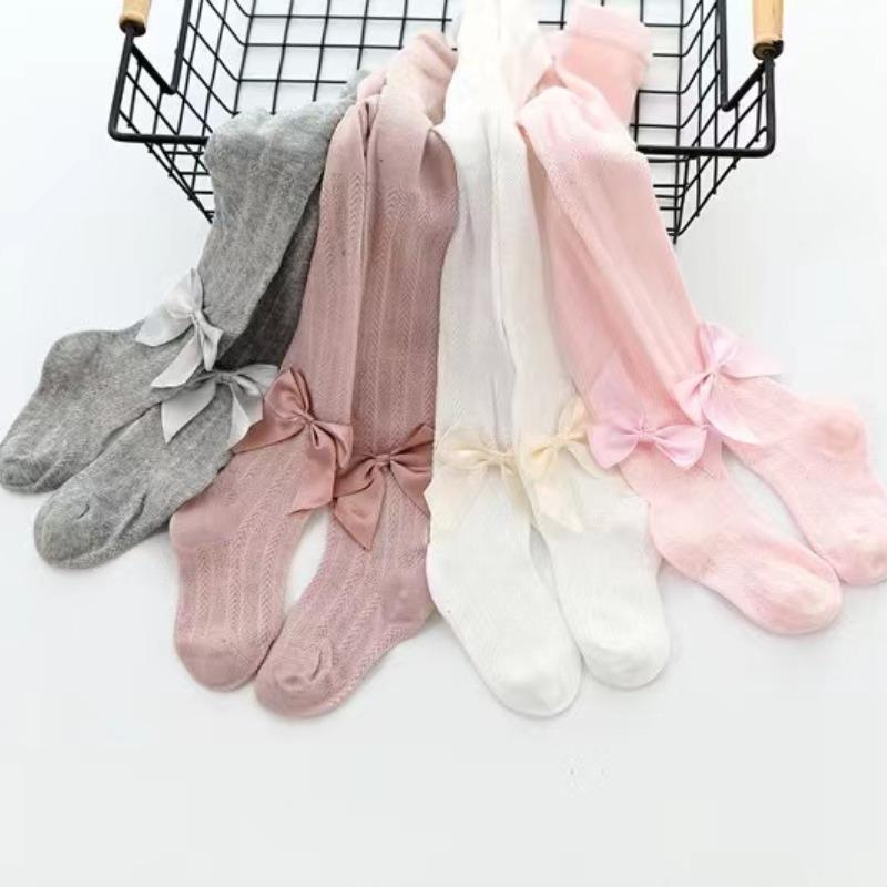 Детские колготки весна осень однотонные детские колготки сетчатые колготки с бантом танцевальные колготки леггинсы для девочек