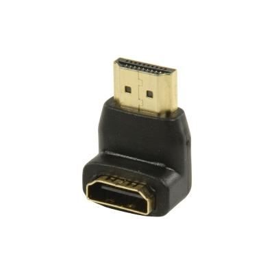Adaptateur hdmi male - hdmi femelle coudé bas connectland