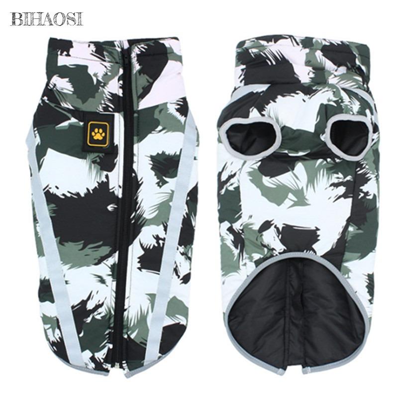 Одежда для больших собак, зимняя теплая жилетка для домашних животных, куртка, водонепроницаемое пальто для собак, одежда для больших собак, бульдог, золотистый лабрадор, одежда