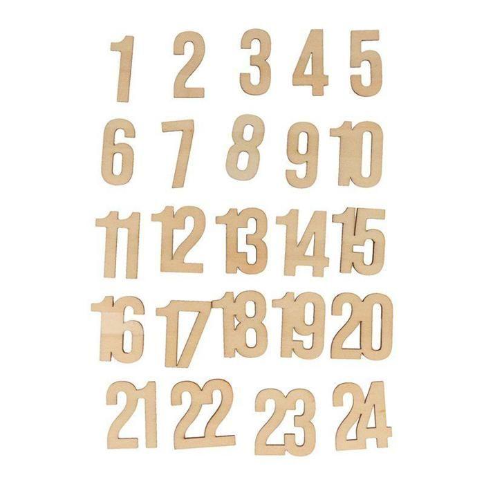 Stickers - 24 Chiffres bois