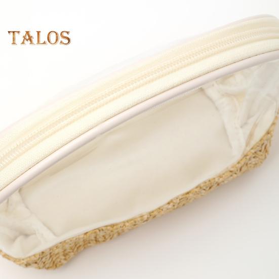 Соломенная косметичка ручной работы из прозрачного ПВХ, водонепроницаемая, большая вместимость, портативная, на молнии, многофункциональная дорожная косметичка-органайзер для туалетных принадлежностей