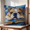 Classic Catoon Starry Sky Dog Cushion Cover Natural Linen Organic Fabric Double-Sided Printing Couch Pillow Covers Home Decor