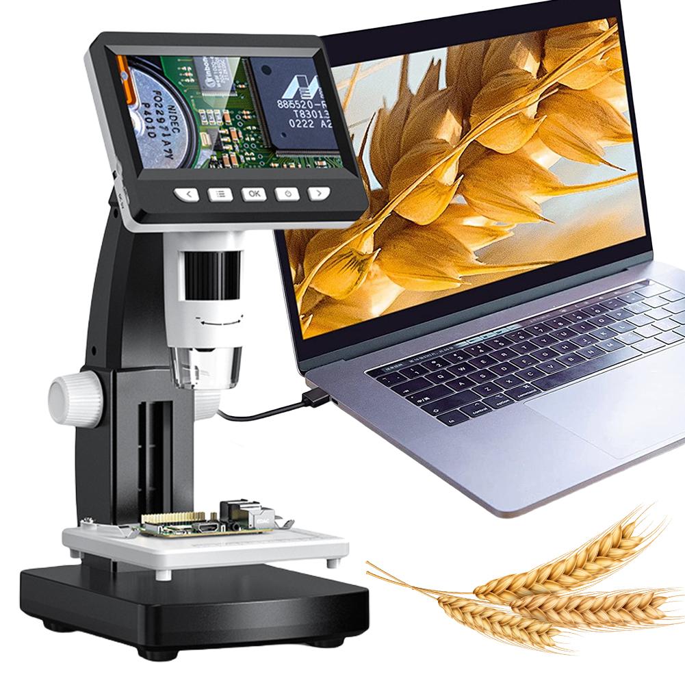 Цифровой микроскоп 1000X Электронный микроскоп 2 МП 1080P 4,3-дюймовый экран Цифровой увеличитель Зум-микроскоп для ремонта электроники