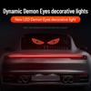 2 шт. Автомобильный светодиодный декоративный фонарь Devil Eye, задний предупреждающий фонарь, красный динамический атмосферный свет Demon Eyes, аксессуары для автомобильного украшения
