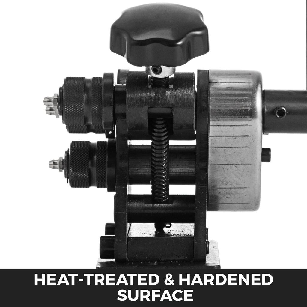 Manual Ring Roller Bender Metal Sheet Roll Bending Rolling Machine 343mm Hand Tubing Bender Steel Ring Roller Bender 3-1/2'' Handle Handheld Hand