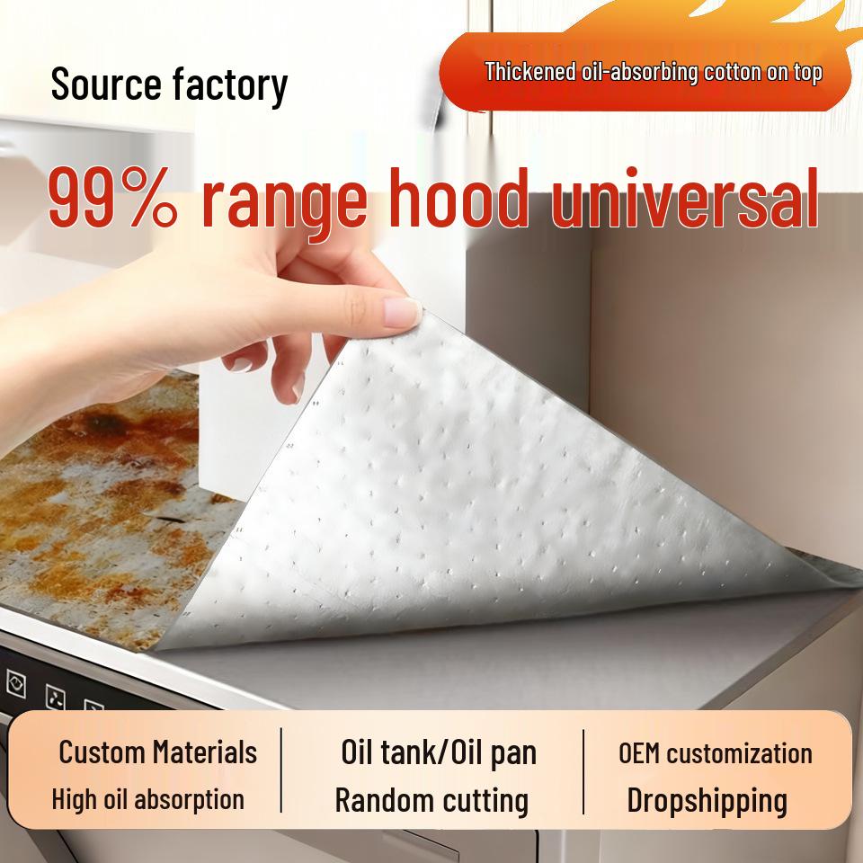 Universal Oil-Absorbing Range Hood Pad - Kitchen Oil-Proof Barrier Strips