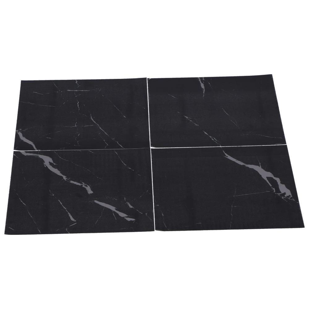 4Pcs Black (Dark Coffee) Self Adhesive Floor Decals Marble Tile Stickers  for Stairs