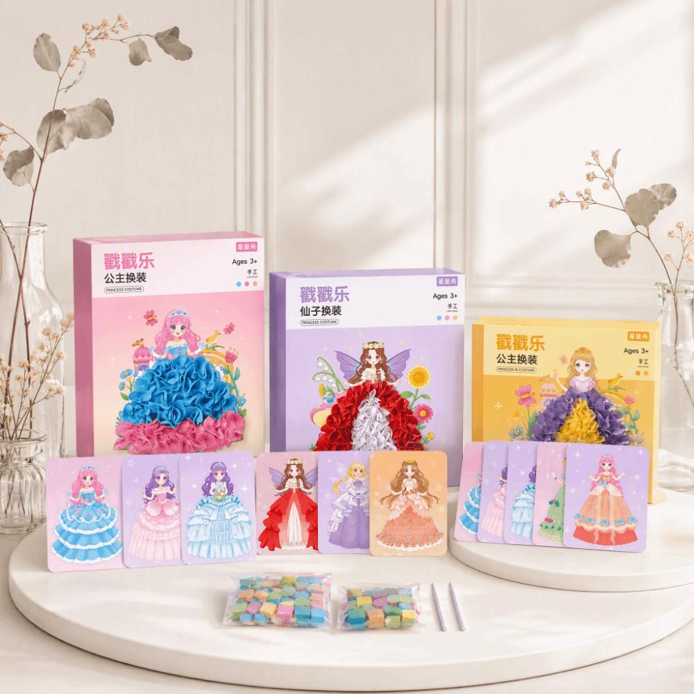 Creative Puzzle Puncture Painting Kit DIY Craft Fabric Poking Art Poke Drawing Craft Dress Up