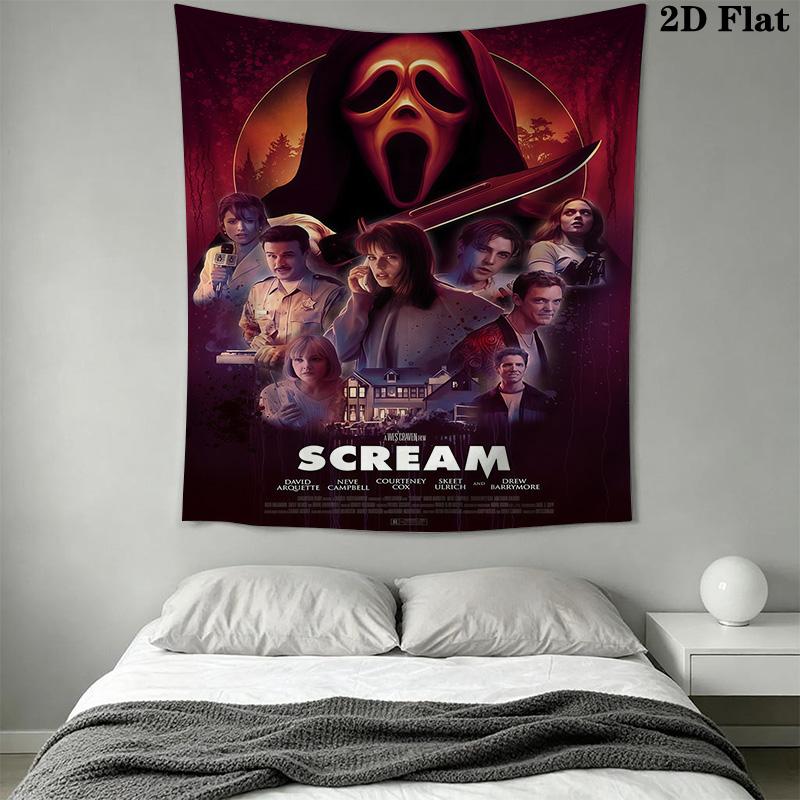 The Slashers Horror Meets Music Tapestry Wallmounted Background Cloth Homestay Soft Decoration Tapestry Soft Atmospheric Background Cloth