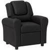 Kids Recliner Chair Pu Leather With Adjustable Backrest Footrest Padded Headrest Black