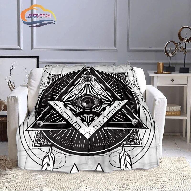 Модное масонское одеяло Северной Европы, портативное масонское одеяло, фланелевое теплое фланелевое одеяло для четырех сезонов, походное одеяло