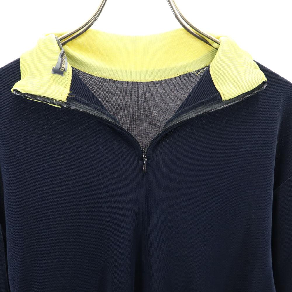 ISSEY MIYAKE 80-е Made in Japan Бирка-кисть Винтаж Длинный рукав Вырез М Темно-синий Женский Б/у