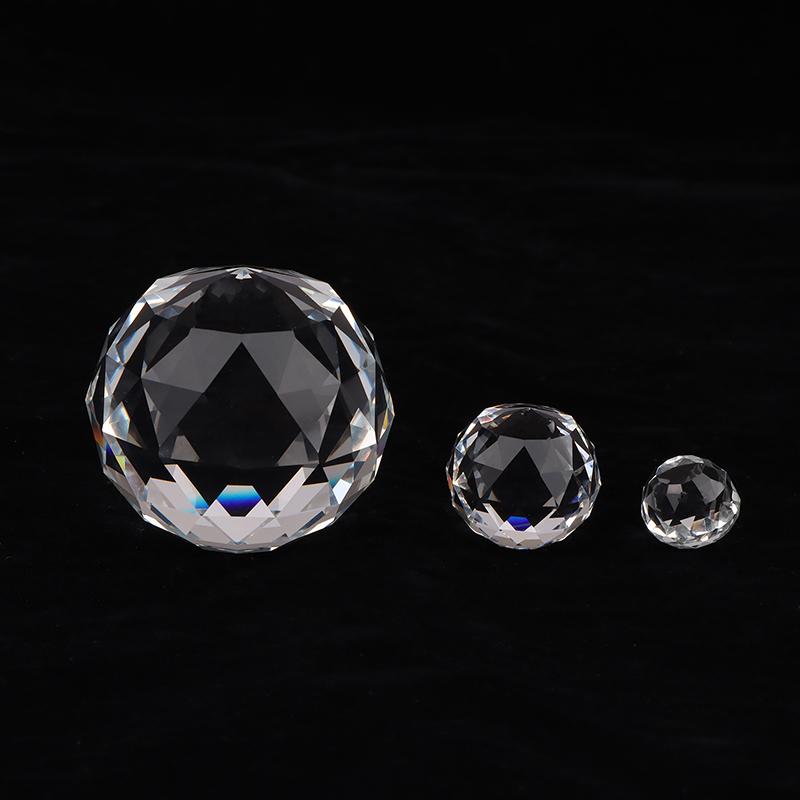 15mm/25/50mm Clear Crystal Hanging Ball Glass Prism Sun Cather Faceted Balls For Chandeliers Part Home Wedding Decoration
