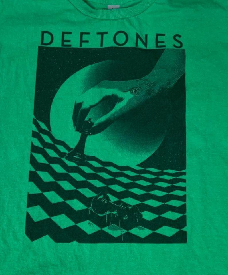 Новая футболка Deftones Зеленая унисекс с коротким рукавом Все размеры Футболка A397 Унисекс Футболка