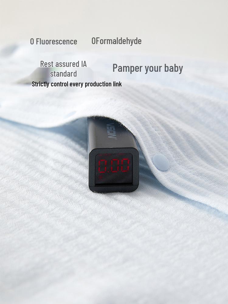 Summer Baby Long-Sleeve Cotton Romper - Lightweight Wrap-Around Air Conditioning Suit