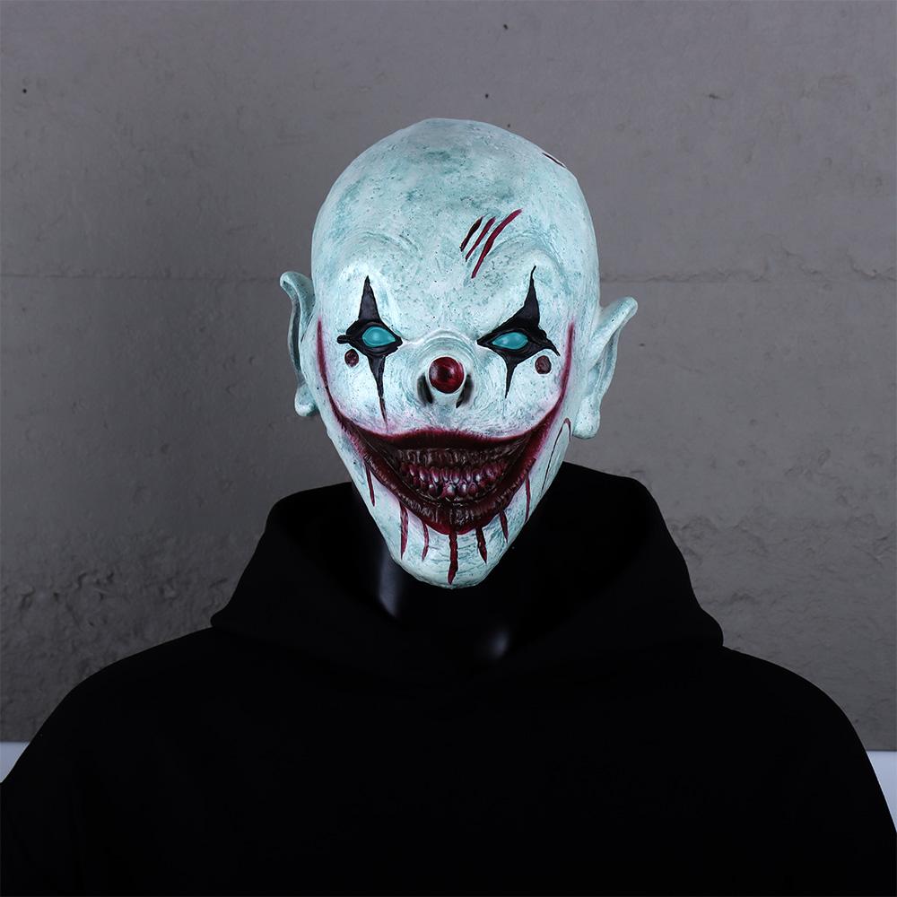 Horror The Clown in The Box Mask Cosplay Bloody Devil Killer Joker Latex Helmet Halloween Carnival Party Dress Up Costume Props