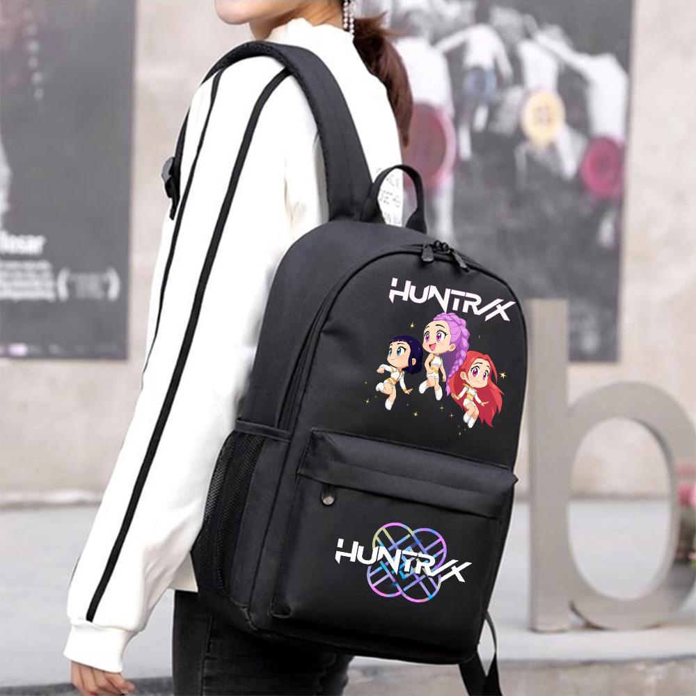 Аниме Мультфильм K-Pop Охотники на демонов Печатный рюкзак для подростка Студента Сумка для книг Школьная сумка Женская Большая вместимость Водонепроницаемая Дорожная сумка Подарок
