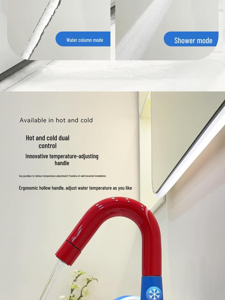 Ванная раковина в немецком стиле с дофаминовым смесителем: Цельномедный, Горячий/Холодный, Вращающийся Выдвижной Настольный Умывальник.