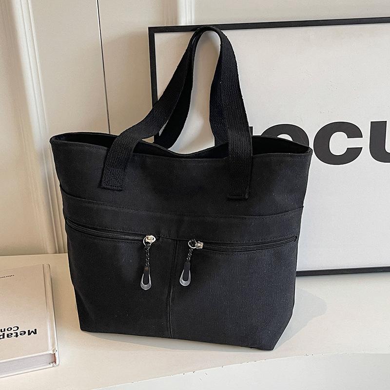 Большая вместительная сумка-тоут на одно плечо для женщин, новая холщовая сумка для женщин, простая повседневная сумка на одно плечо для поездок на работу для женщин