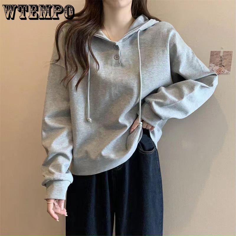 Ins Containing Cotton Hooded Sweater Women's Autumn and Winter Korean Loose Long-sleeved with Hooded Shirt Tops Outside