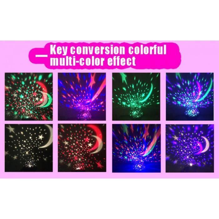 Veilleuse Etoile Projection - Lampe Projecteur Ciel & Etoile pour Enfant 360°Rotation -Lampe de Chevet pour garçon ou fille