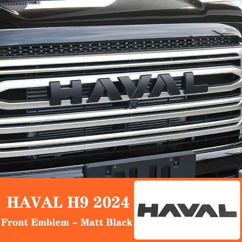 Черные эмблемы с логотипом на переднюю решетку автомобиля для Great Wall Haval H9 2024 2025 Декоративная наклейка Наклейка на кузов Маркировка на внешнюю решетку
