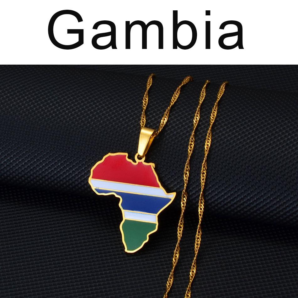 Anniyo 3CM Hip-hop Africa Map Pendant Necklace Jewelry Eritrea,Gambia,Guinea,Congo,Tunisia,Benin,Libay,Namibia,Chad,Botswana