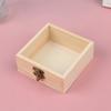 Wooden Storage Box Plain Wood With Lid Multifunction Square Hinged Craft Boxes