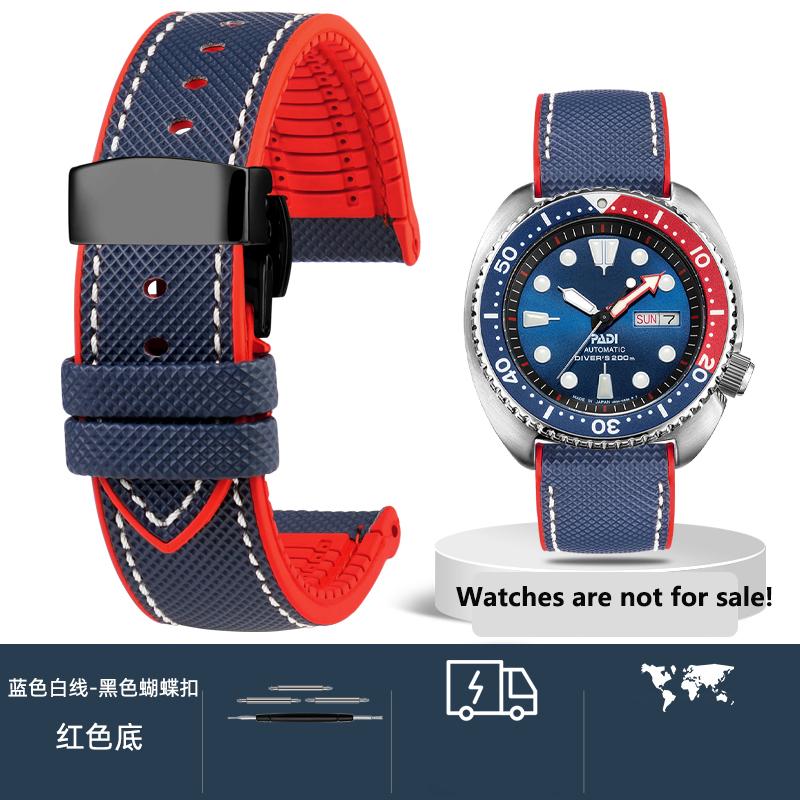 20 мм 21 мм 22 мм 23 мм 24 мм Унисекс Высококачественный нейлоновый ремешок с резиновой нижней частью Водонепроницаемый ремешок для часов для любой марки часов Мужской браслет
