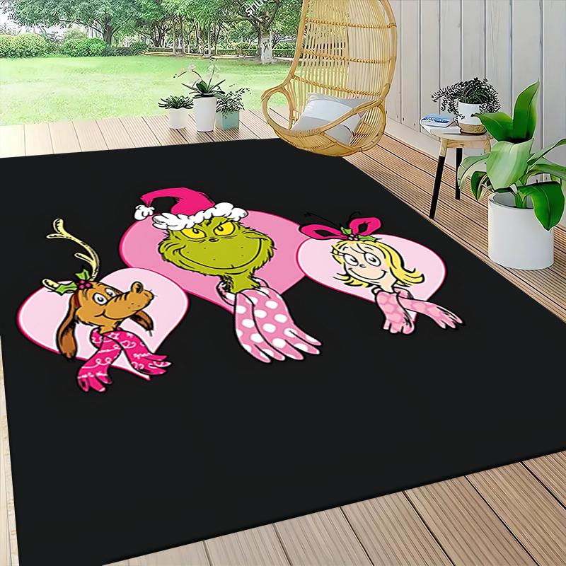Grinch Friends Carpet Rug Soft Washable Antislip Home Living Room Sofa Mats Personalized Christmas Rug