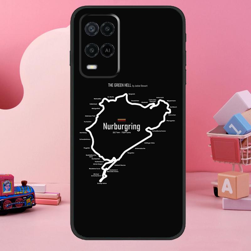 Green Hell Nurburgring Case For Oppo A18 A38 A58 A78 A98 A74 A54 A94 A80 A60 A40 A96 A76 A16 A15 A17 A57 A77 A5 Pro