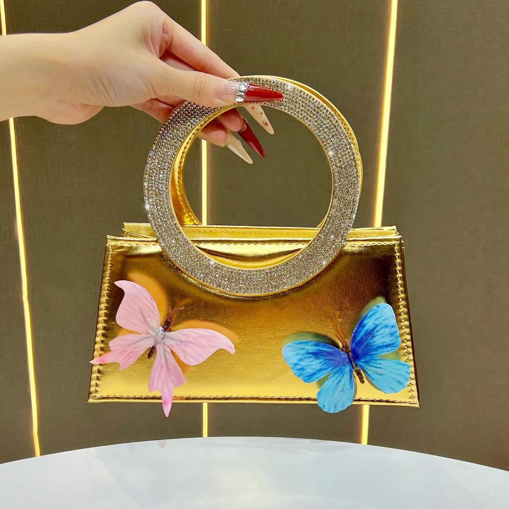 Handbag fashion high sense diamond hand bag light luxury celebrity dinner bag messenger bag