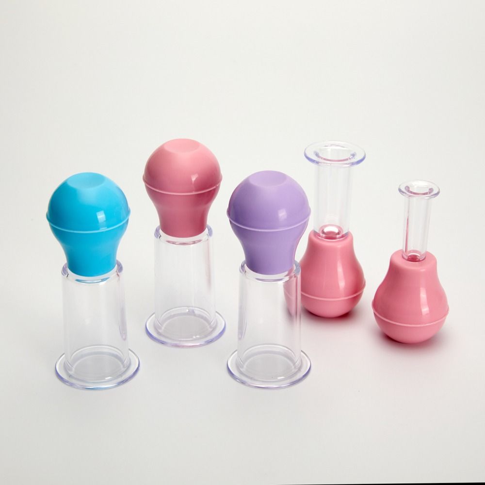 Pink/Blue Facial Massage Cup PVC Skin Scraping Cup 3 Sizes Vacuum Cup Home Beauty