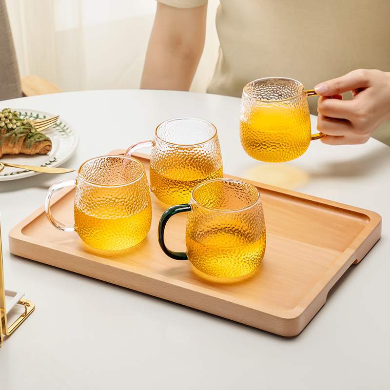 4 шт./лот креативная стеклянная кружка для кофе и молока с ручкой, прозрачная стеклянная чашка для завтрака «Доброе утро», кружки для коктейлей, кофейная чашка