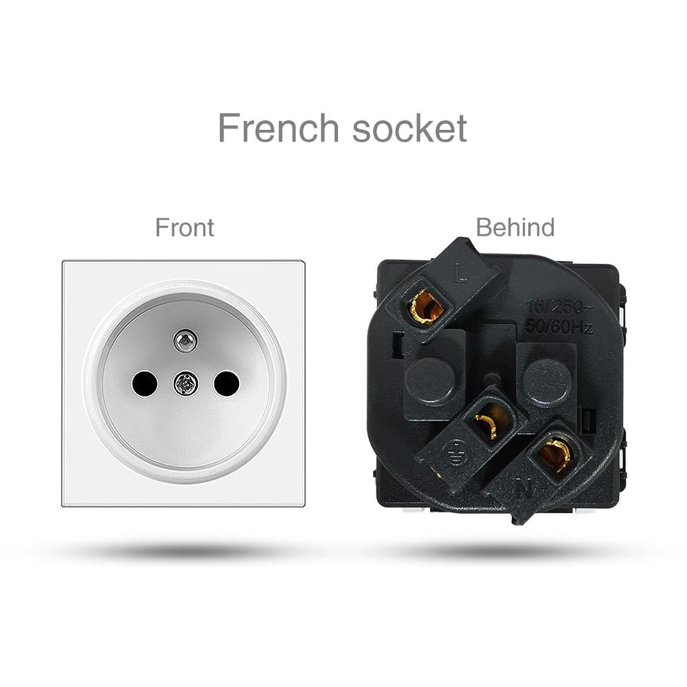 Сенсорный выключатель света из закаленного стекла, белый европейский стандарт, немецко-французская настенная розетка с USB-выключателем, модуль RJ45, комбинация «сделай сам»