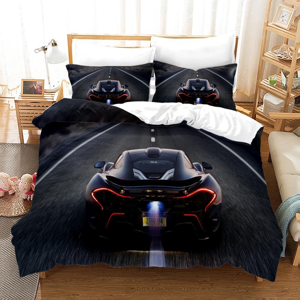 Luxury Car Duvet Cover Set Cartoo Bedding Set for Kids Boys Polyester Bedding Set King Size