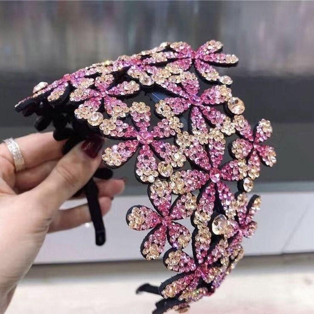 Anti-slip Hairband Flower Hair Clips Elegant Headband for Girl