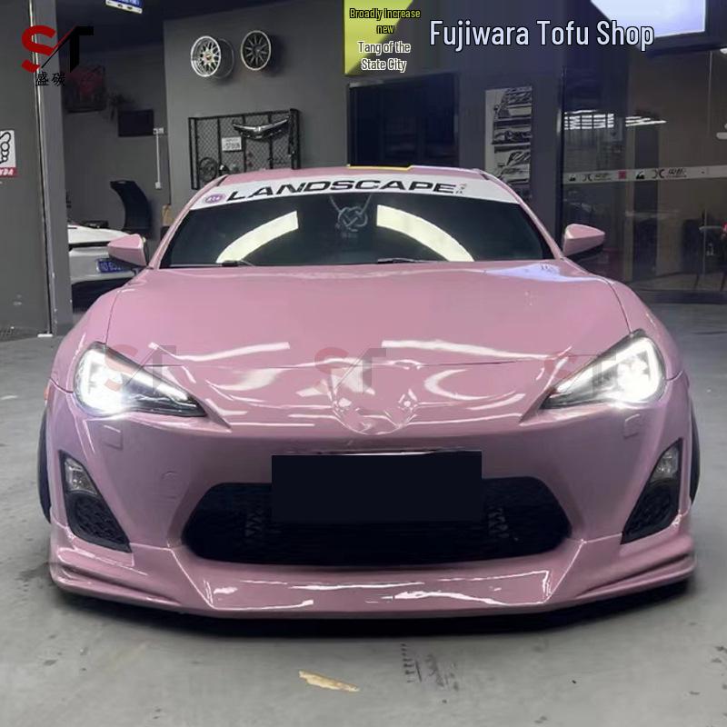 Передний сплиттер, боковые юбки, углы заднего бампера для Toyota GT86: Комплект обвеса и диффузор из ПП.