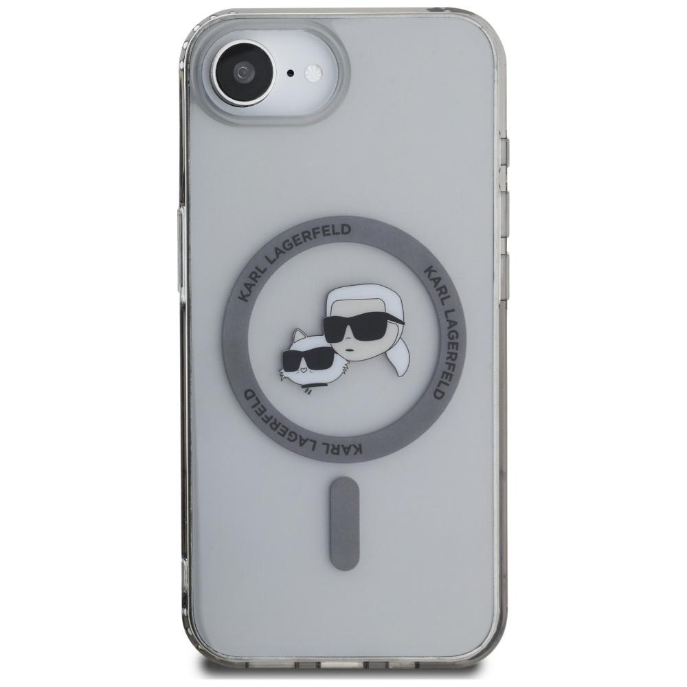 Karl Lagerfeld IML Metal Karl & Choupette Heads MagSafe Case for iPhone 16e / 17e Black